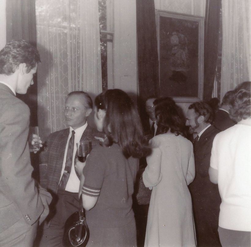 Miro Zolan, Ivana Kubicová a Jan Hartmann na československé ambasádě v Londýně 1968. Foto: Soukr. archiv J.H.